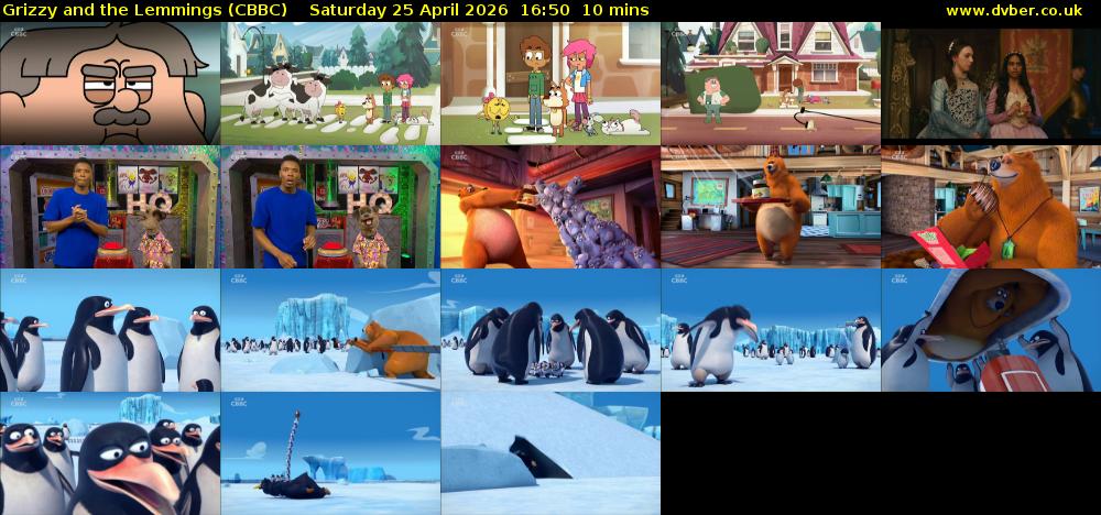 Grizzy and the Lemmings (CBBC) Saturday 25 April 2026 16:50 - 17:00