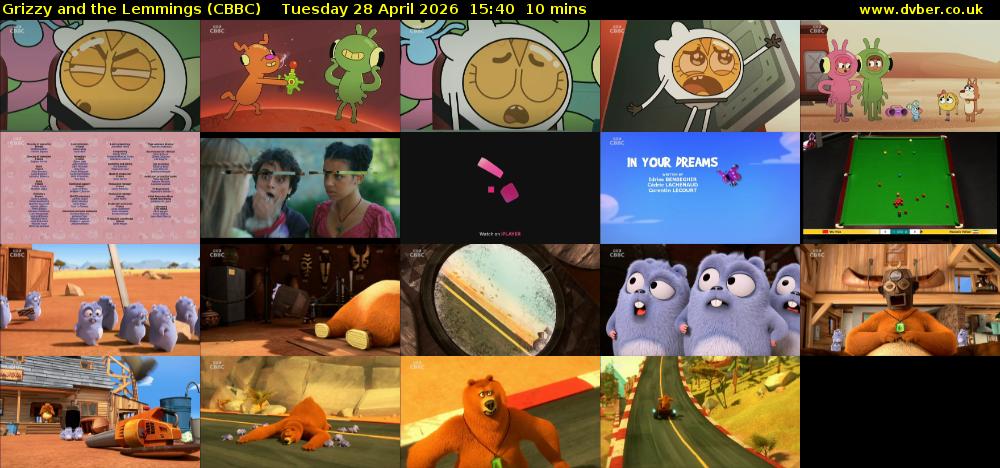 Grizzy and the Lemmings (CBBC) Tuesday 28 April 2026 15:40 - 15:50
