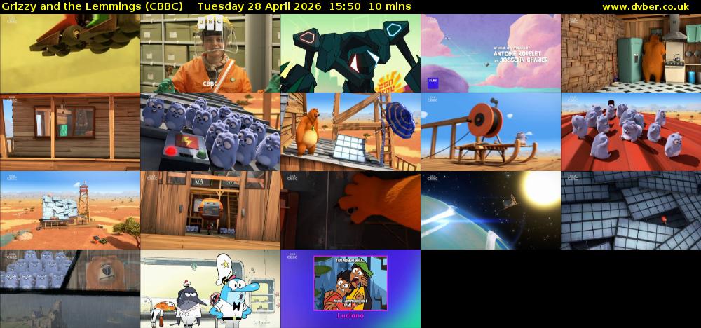 Grizzy and the Lemmings (CBBC) Tuesday 28 April 2026 15:50 - 16:00