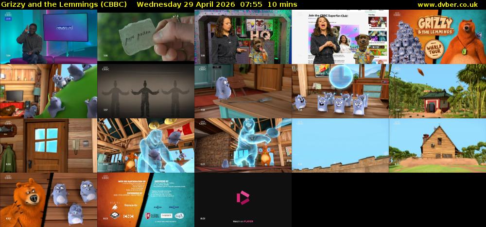 Grizzy and the Lemmings (CBBC) Wednesday 29 April 2026 07:55 - 08:05