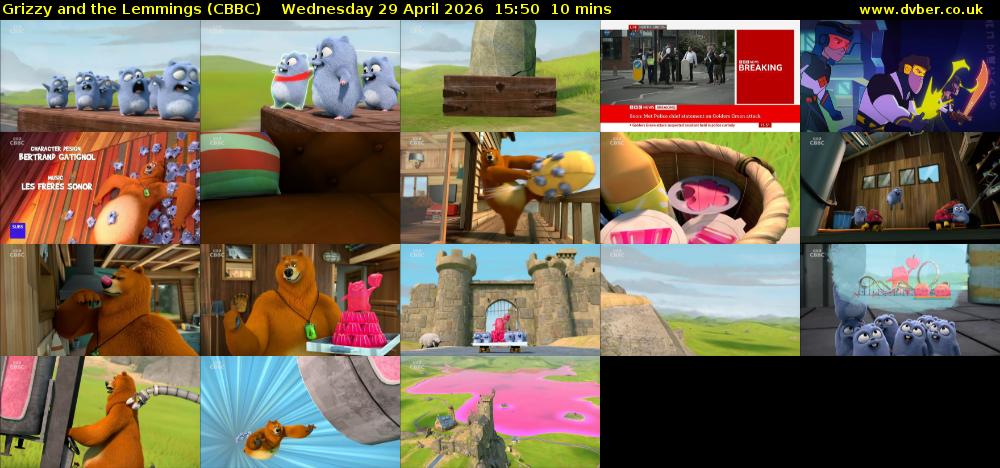 Grizzy and the Lemmings (CBBC) Wednesday 29 April 2026 15:50 - 16:00