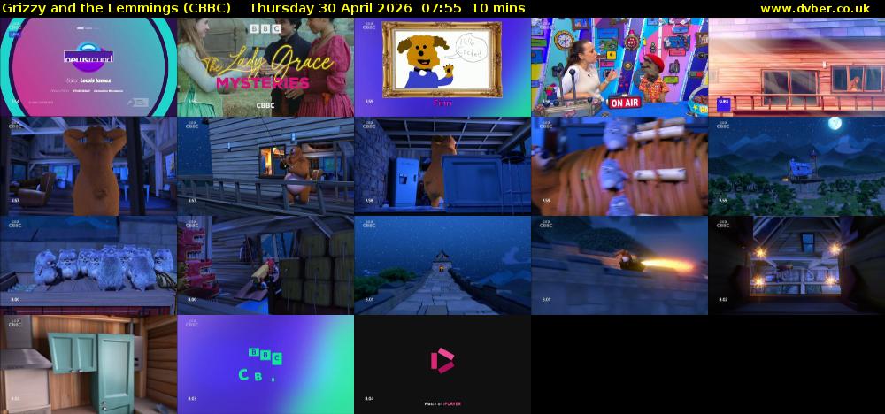 Grizzy and the Lemmings (CBBC) Thursday 30 April 2026 07:55 - 08:05