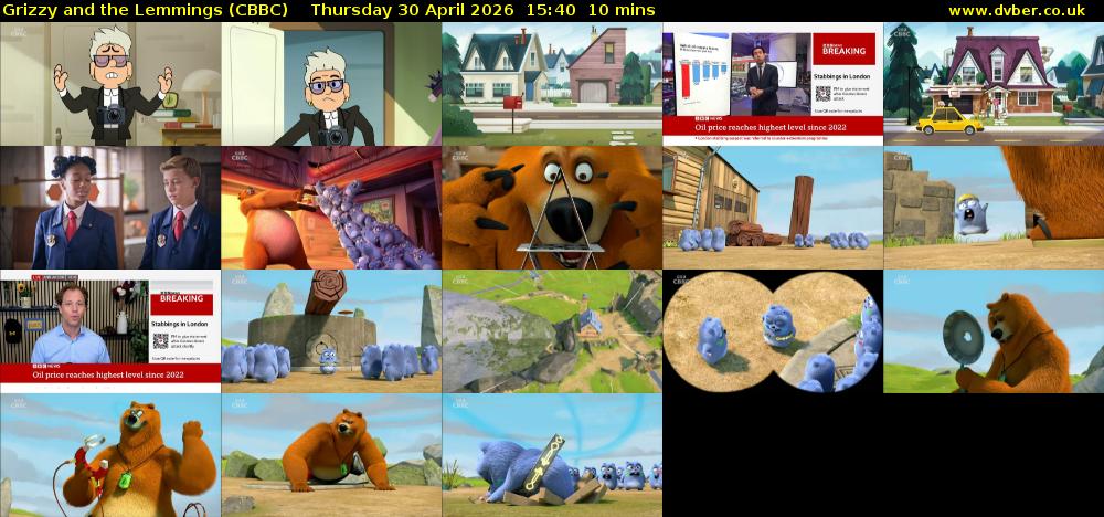 Grizzy and the Lemmings (CBBC) Thursday 30 April 2026 15:40 - 15:50