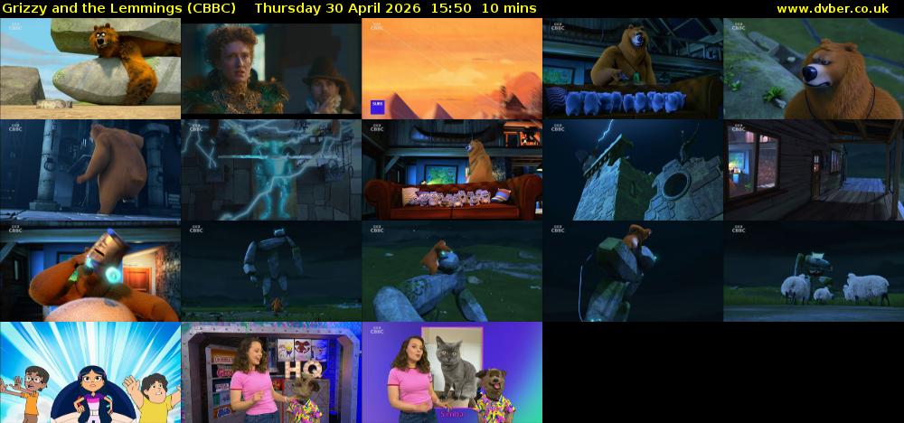 Grizzy and the Lemmings (CBBC) Thursday 30 April 2026 15:50 - 16:00