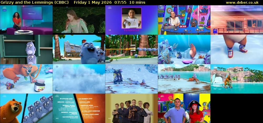 Grizzy and the Lemmings (CBBC) Friday 1 May 2026 07:55 - 08:05