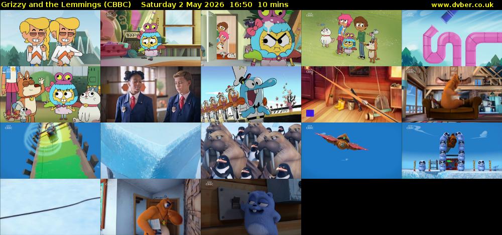 Grizzy and the Lemmings (CBBC) Saturday 2 May 2026 16:50 - 17:00