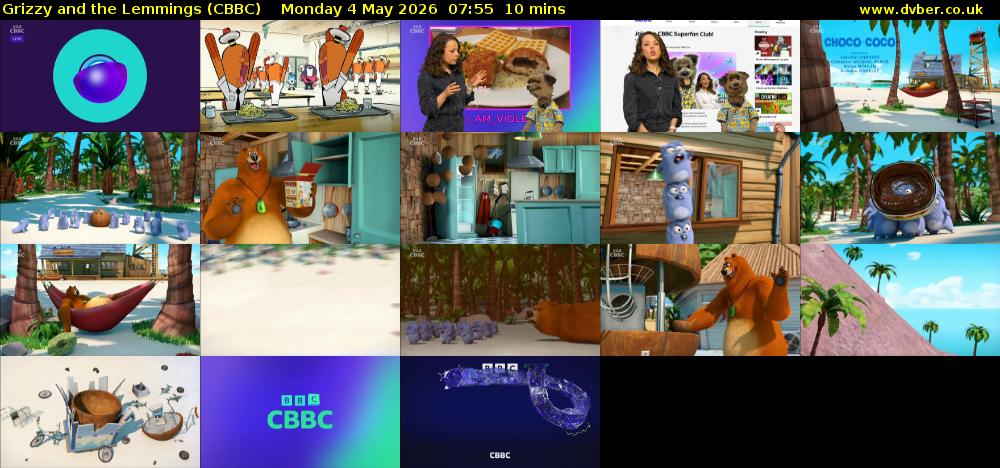 Grizzy and the Lemmings (CBBC) Monday 4 May 2026 07:55 - 08:05