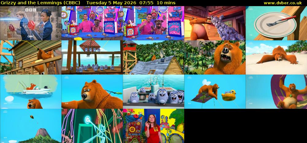 Grizzy and the Lemmings (CBBC) Tuesday 5 May 2026 07:55 - 08:05