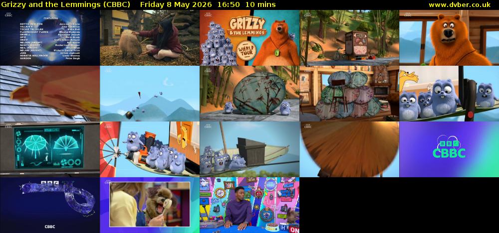 Grizzy and the Lemmings (CBBC) Friday 8 May 2026 16:50 - 17:00
