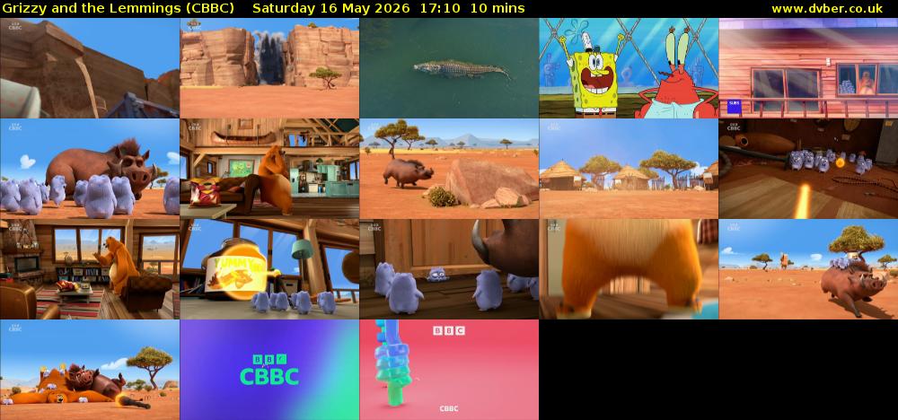 Grizzy and the Lemmings (CBBC) Saturday 16 May 2026 17:10 - 17:20