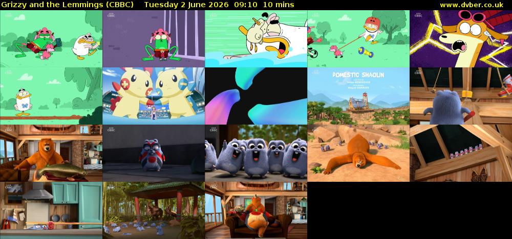 Grizzy and the Lemmings (CBBC) Tuesday 2 June 2026 09:10 - 09:20