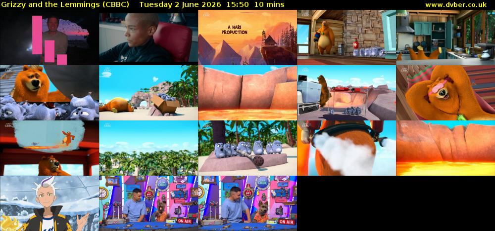 Grizzy and the Lemmings (CBBC) Tuesday 2 June 2026 15:50 - 16:00
