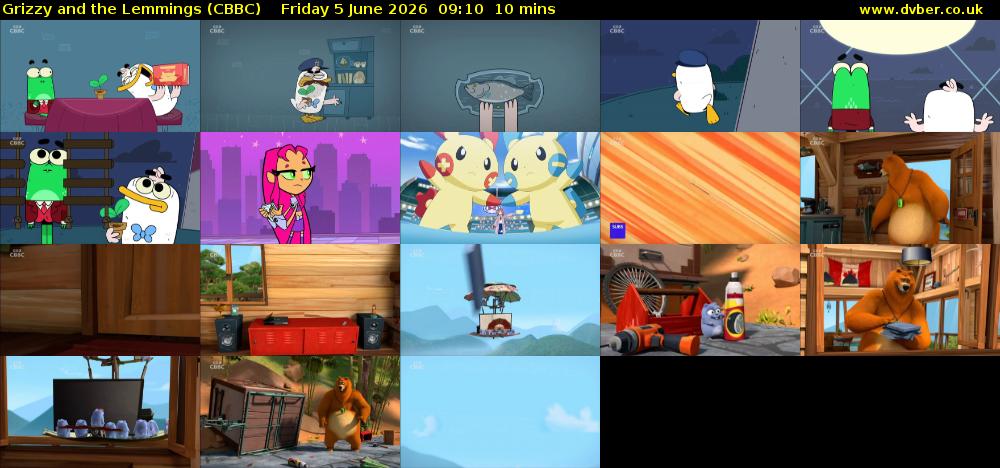 Grizzy and the Lemmings (CBBC) Friday 5 June 2026 09:10 - 09:20
