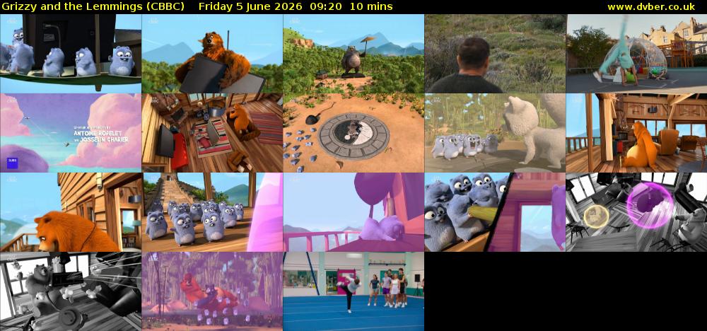 Grizzy and the Lemmings (CBBC) Friday 5 June 2026 09:20 - 09:30