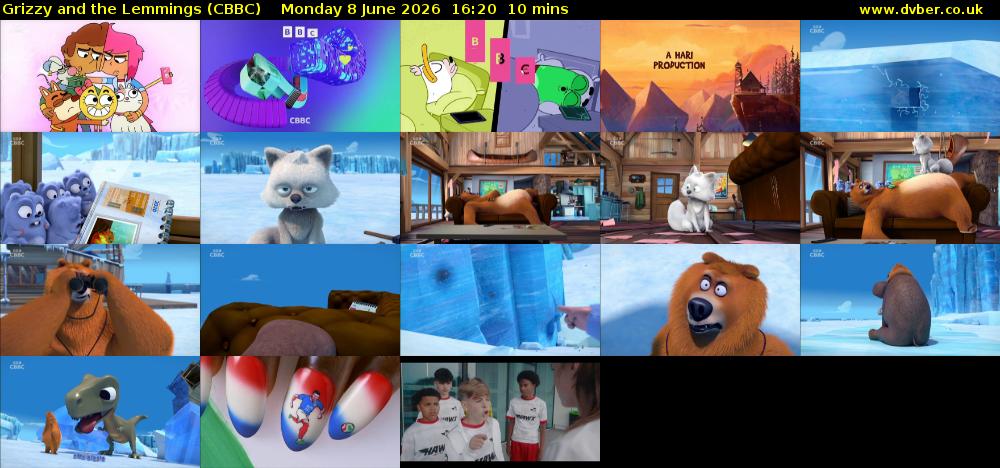Grizzy and the Lemmings (CBBC) Monday 8 June 2026 16:20 - 16:30