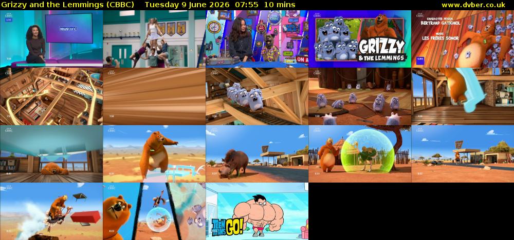Grizzy and the Lemmings (CBBC) Tuesday 9 June 2026 07:55 - 08:05