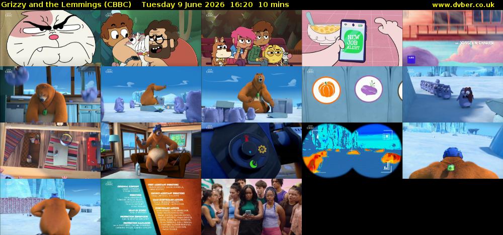 Grizzy and the Lemmings (CBBC) Tuesday 9 June 2026 16:20 - 16:30