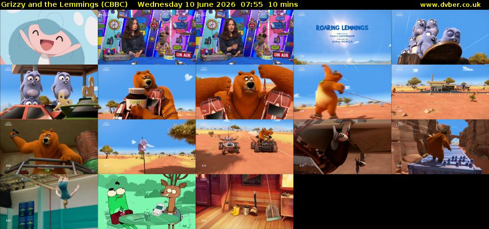 Grizzy and the Lemmings (CBBC) Wednesday 10 June 2026 07:55 - 08:05