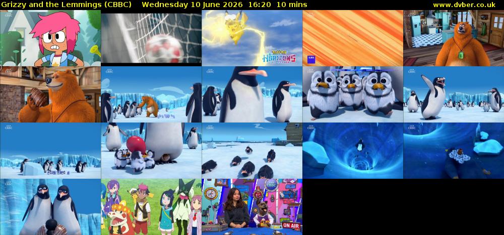 Grizzy and the Lemmings (CBBC) Wednesday 10 June 2026 16:20 - 16:30