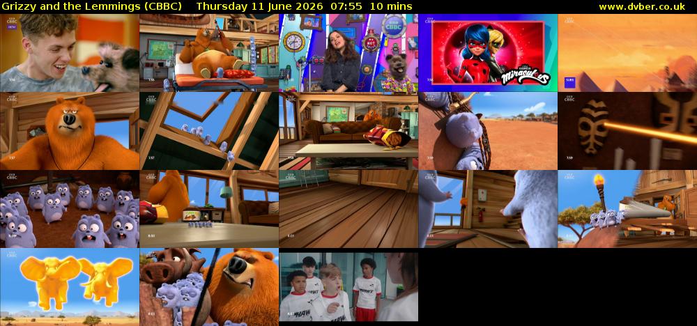 Grizzy and the Lemmings (CBBC) Thursday 11 June 2026 07:55 - 08:05
