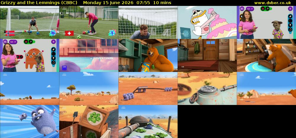 Grizzy and the Lemmings (CBBC) Monday 15 June 2026 07:55 - 08:05