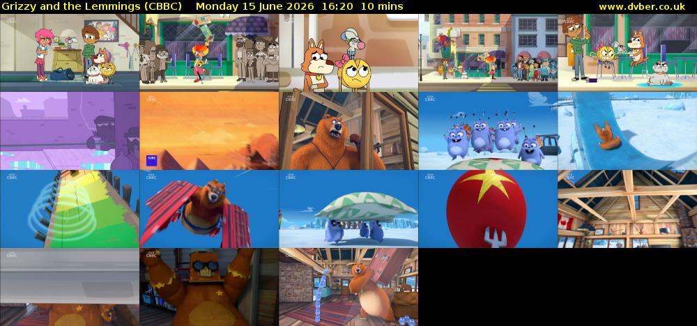 Grizzy and the Lemmings (CBBC) Monday 15 June 2026 16:20 - 16:30