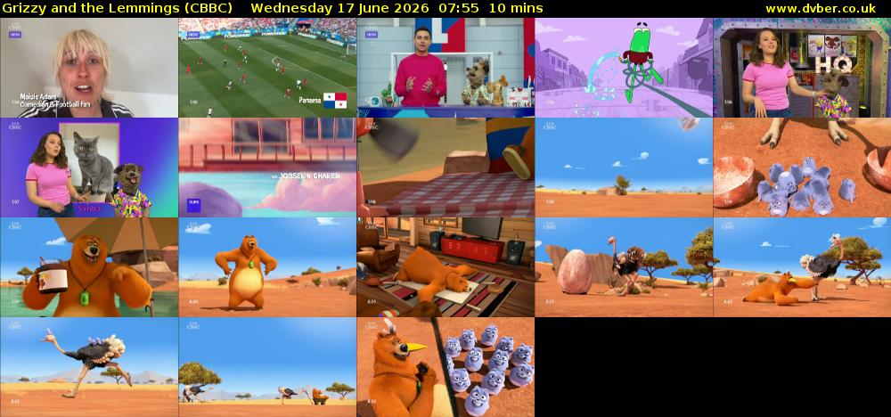 Grizzy and the Lemmings (CBBC) Wednesday 17 June 2026 07:55 - 08:05