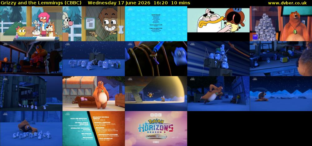 Grizzy and the Lemmings (CBBC) Wednesday 17 June 2026 16:20 - 16:30