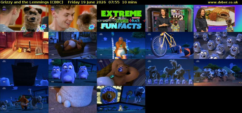 Grizzy and the Lemmings (CBBC) Friday 19 June 2026 07:55 - 08:05