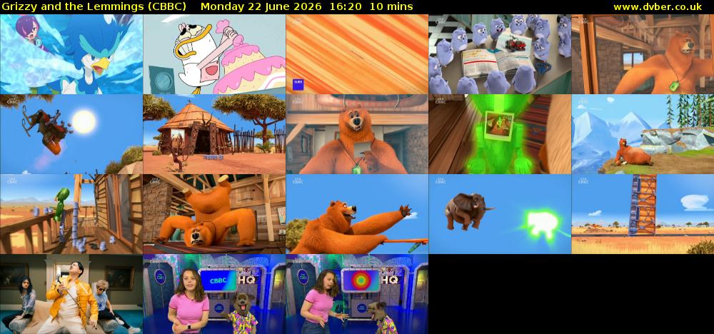 Grizzy and the Lemmings (CBBC) Monday 22 June 2026 16:20 - 16:30