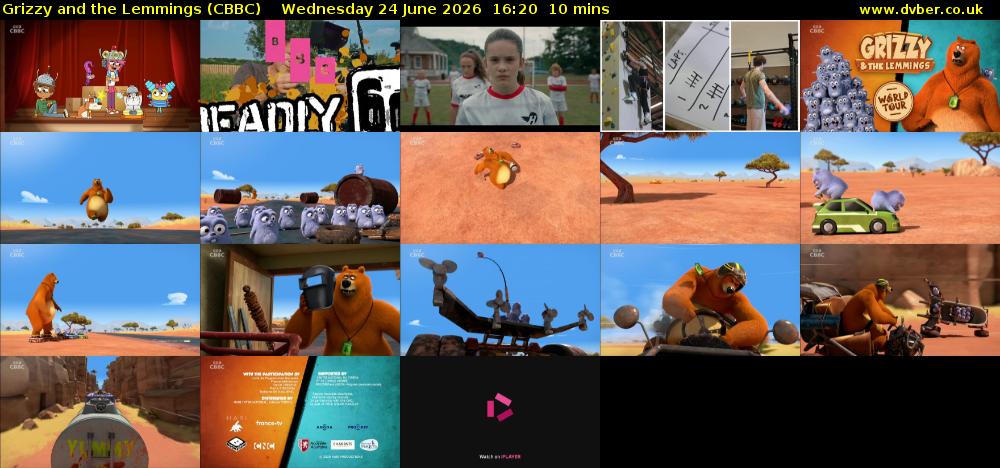 Grizzy and the Lemmings (CBBC) Wednesday 24 June 2026 16:20 - 16:30