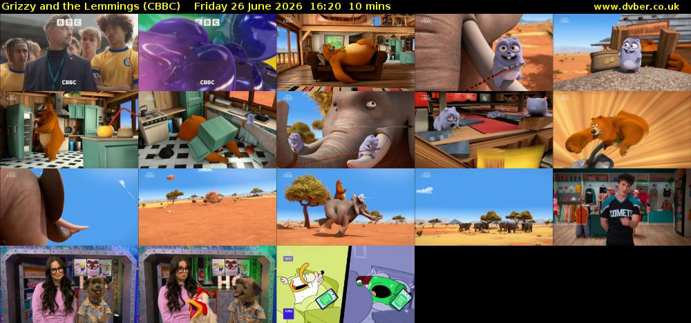 Grizzy and the Lemmings (CBBC) Friday 26 June 2026 16:20 - 16:30