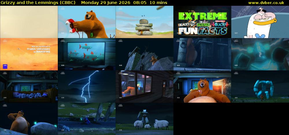 Grizzy and the Lemmings (CBBC) Monday 29 June 2026 08:05 - 08:15