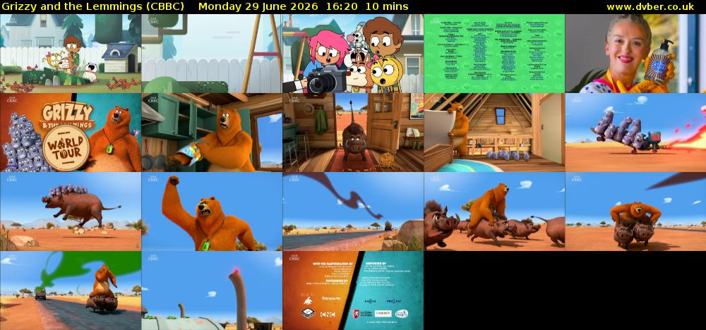 Grizzy and the Lemmings (CBBC) Monday 29 June 2026 16:20 - 16:30
