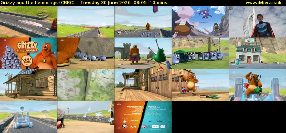 Grizzy and the Lemmings (CBBC) Tuesday 30 June 2026 08:05 - 08:15