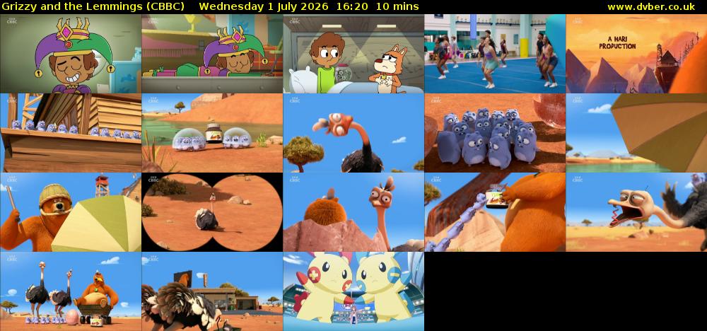 Grizzy and the Lemmings (CBBC) Wednesday 1 July 2026 16:20 - 16:30