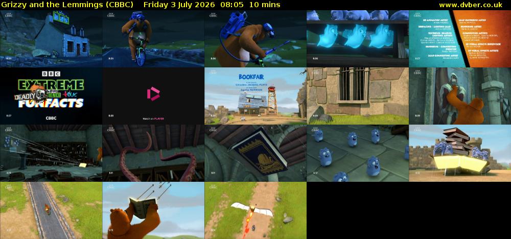 Grizzy and the Lemmings (CBBC) Friday 3 July 2026 08:05 - 08:15