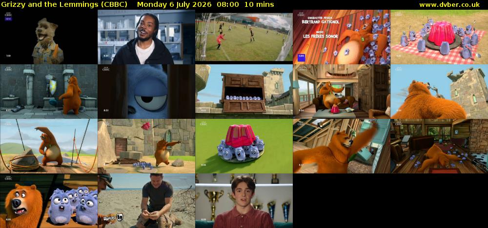 Grizzy and the Lemmings (CBBC) Monday 6 July 2026 08:00 - 08:10