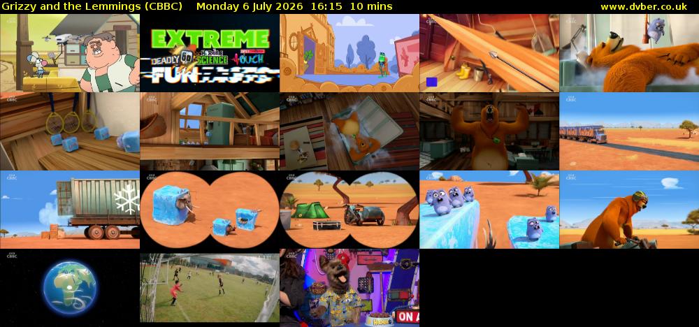 Grizzy and the Lemmings (CBBC) Monday 6 July 2026 16:15 - 16:25