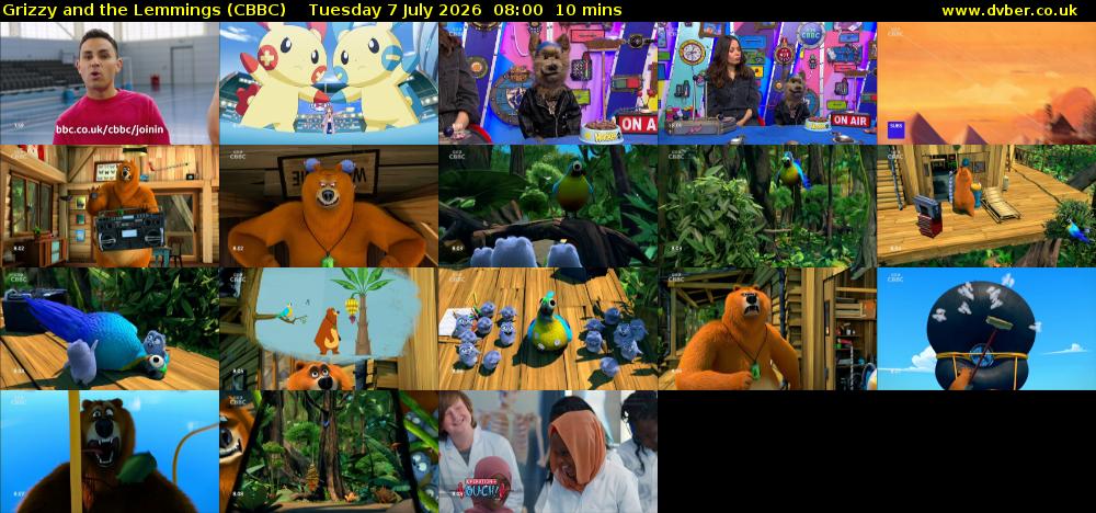 Grizzy and the Lemmings (CBBC) Tuesday 7 July 2026 08:00 - 08:10