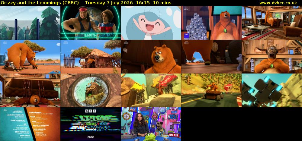 Grizzy and the Lemmings (CBBC) Tuesday 7 July 2026 16:15 - 16:25