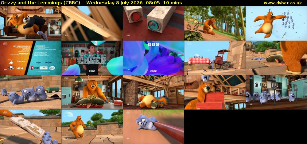 Grizzy and the Lemmings (CBBC) Wednesday 8 July 2026 08:05 - 08:15