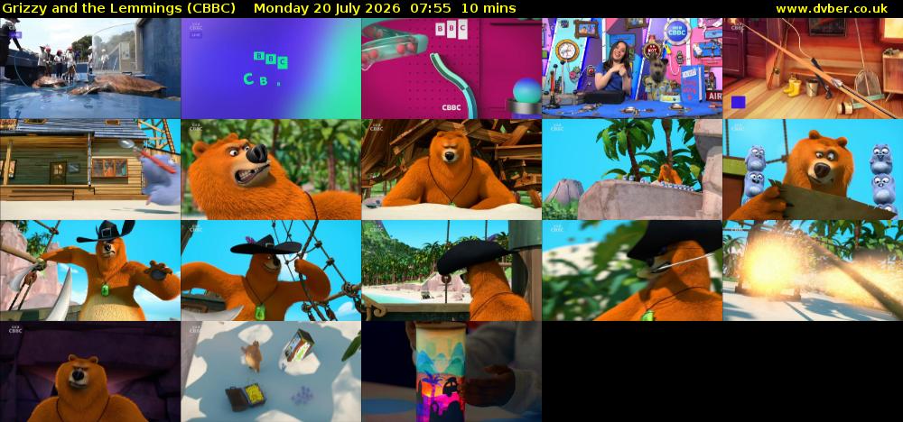 Grizzy and the Lemmings (CBBC) Monday 20 July 2026 07:55 - 08:05