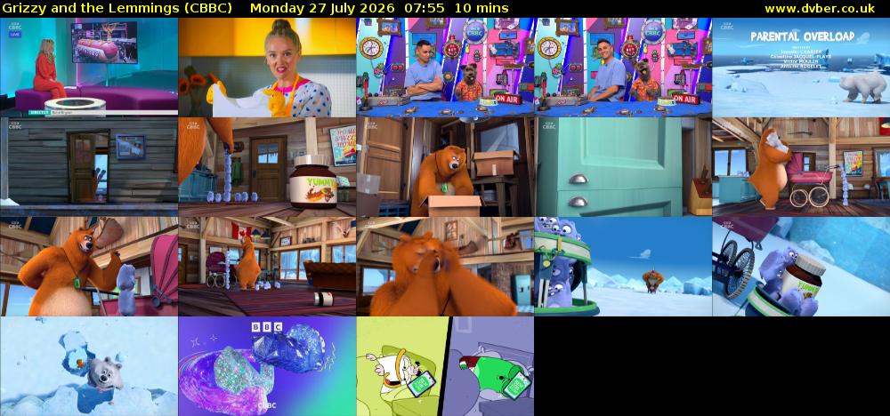 Grizzy and the Lemmings (CBBC) Monday 27 July 2026 07:55 - 08:05