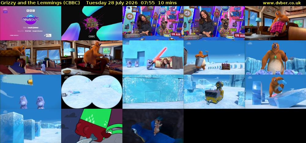Grizzy and the Lemmings (CBBC) Tuesday 28 July 2026 07:55 - 08:05