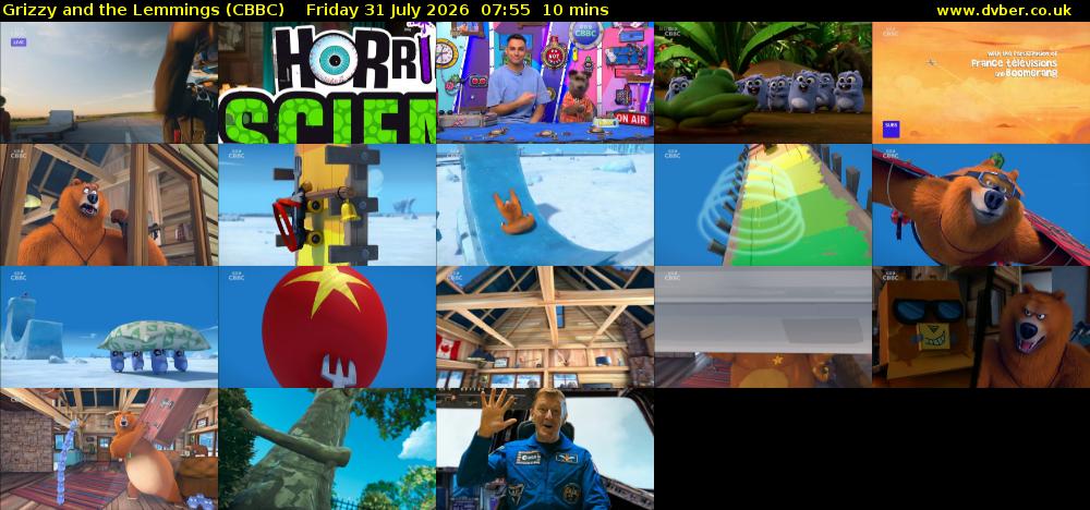 Grizzy and the Lemmings (CBBC) Friday 31 July 2026 07:55 - 08:05