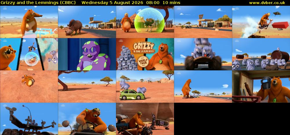 Grizzy and the Lemmings (CBBC) Wednesday 5 August 2026 08:00 - 08:10