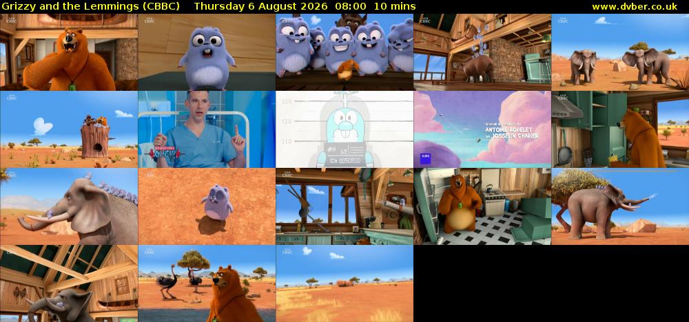Grizzy and the Lemmings (CBBC) Thursday 6 August 2026 08:00 - 08:10