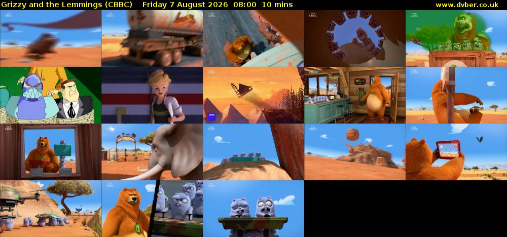 Grizzy and the Lemmings (CBBC) Friday 7 August 2026 08:00 - 08:10