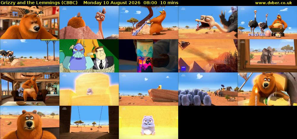 Grizzy and the Lemmings (CBBC) Monday 10 August 2026 08:00 - 08:10